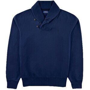 Polo Ralph Lauren Fleece Shawl-Collar Pullover Sweater Men’s L Navy Zip Button